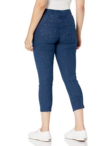 Ruby Rd. Womens Womens Petite Mid-Rise Pull-on Straight Extra Stretch Denim Ankle Pant3