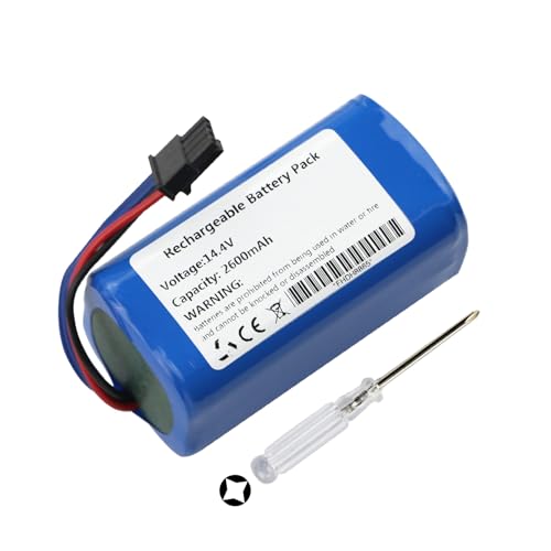 K KYUER 2600mAh Robot Aspirapolvere Batteria per 360 C50, TCL S1 / S15 / S18 Kompatibel mit AIRROBO P10, Formate E-550G/W Conga 1490 1590 1290 1390 Robot Vacuum Cleaner Rechargeable Battery