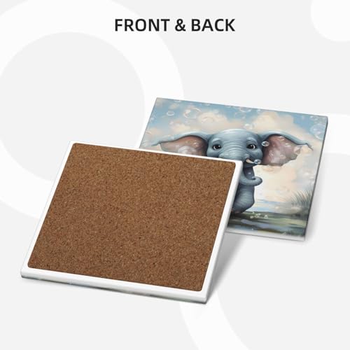 Ensemble de dessous de verre céramique absorbant avec support et dos liège pour boissons - 3