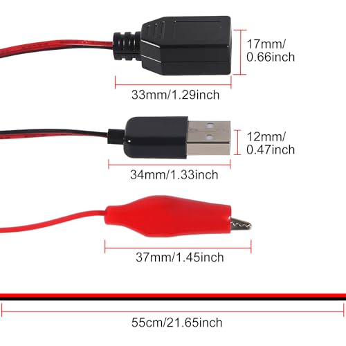 Image of 8PCS USB to Alligator Clip Adapter Cable Male Female USB to Alligator Clip Probe USB Cables with Alligator Clip for Circuit Test