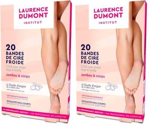 Laurence Dumont - 20 bandes de cire froide Jambes & Corps - Peau sensible : Peau lisse et douce (Lot de 2)