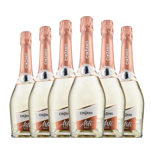Cinzano Spumante Edelsüß Asti 75 cl Weißer Sekt (Karton mit 6 Flaschen von 75 cl)