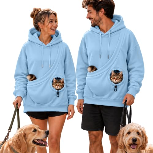 Women's Cat Hoodie with Pouch Cozy Drawstring Fleece Pullover for Pet Lover - image 2