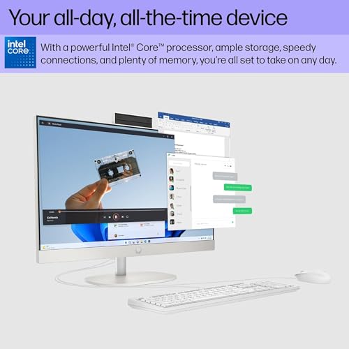 Image of HP 24 23.8 inch FHD Touchscreen All-in-One Desktop Computer for Office, 13th Gen Intel Octa-Core CPU (Beats i5-6360U), 8GB RAM, 512GB PCIe SSD, HDMI, Wi-Fi, Bluetooth, Business AIO, Windows11