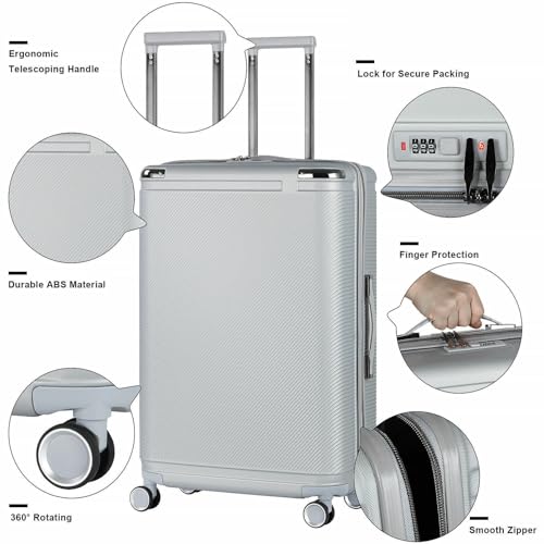 ABS Spinner Wheels Suitcase - 3-Piece Travel Luggage Set, Lightweight & Durable Carry On Suitcases with Stylish Design4