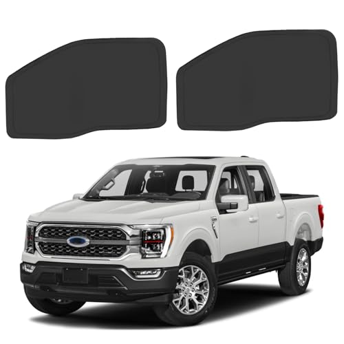 Image of Front Side Window Sun Shade for 2021-2025 Fo-rd F150 Accessories 2Dr 4Dr Pickup, Foldable Window Sunshade Sun Visor Protector for F150, Side Window Shades Sun Shield Blocks UV Rays Heat