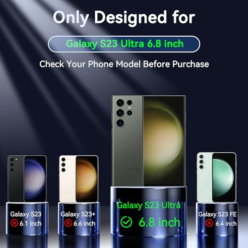 OWKEY for S23 Ultra Case 6.8'', Magnetic Samsung Galaxy S23 Ultra Case for Magsafe, [Shockproof Military] Translucent Back Slim Bumper Cover Phone Case Galaxy S23 Ultra Case, Blue