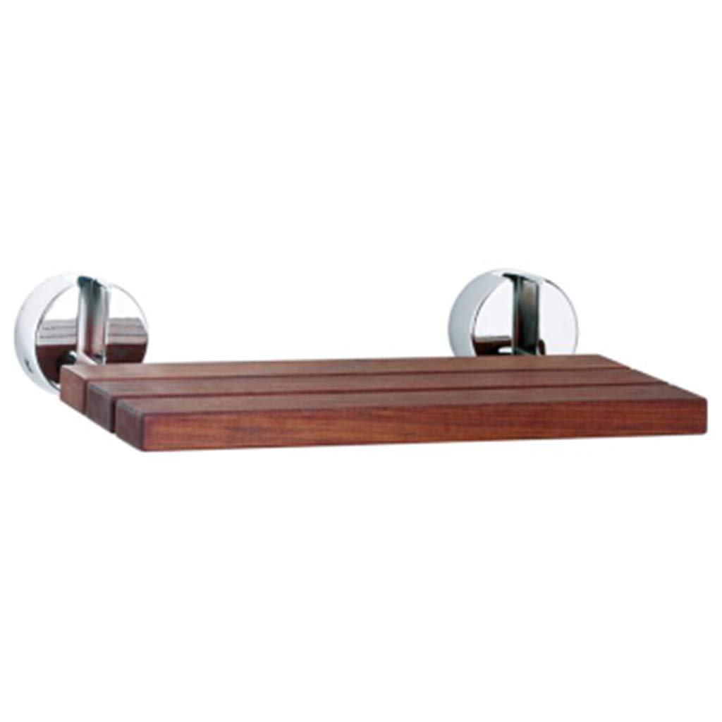Asiento de Ducha Plegable Madera de Teca Banco de baño Taburete Montado en la Pared Asiento de bañera Base de Acero Inoxidable, Independencia y Estabilidad, para Ancianos discapacitados