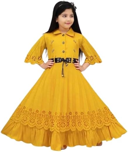 Cotton Blend Long Solid Colour Frock Dress| Comfortable, Breathable, Lightweight, Skin Friendly|SL_63
