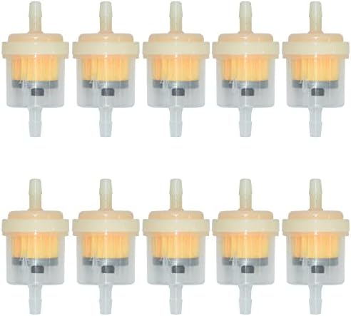 Universal Gas Inline Fuel Filters with Magnet for Motorcycle ATV Quad Go Karts Accessories 3/16 Inch (Pack of 10)