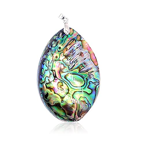 MURUI QA 1pc Vintage Colorful Double sided Abalone Shell Pendants Charms Random size Natural Mother Pearl Shell Pendants for Jewelry Making Y901