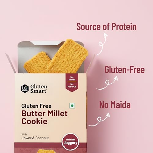Image of Lo Foods Millet Jaggery Cookies 200g x 2 | Gluten Free Butter Cookie | No Maida No Palm Oil Biscuits | No Added Sugar Biscuits | Butter Biscuit