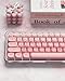 132 Keys PBT Keycaps, Jelly Keycaps Cute Custom Creamy Key caps MOA Profile for 61/68/84/87/98/100 Cherry Gateron MX Mechanical Keyboards, Pink