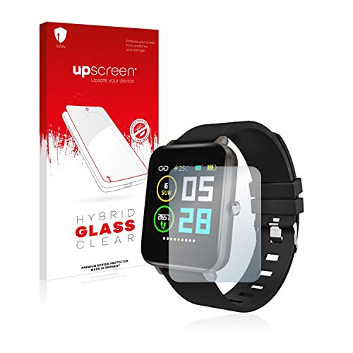 upscreen Hybrid Glass Screen Protector compatible with Zagzog Fitness Tracker Z 1.54" - 9H Glass Protection