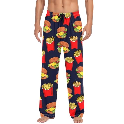 Fast Foods Mens Pajama Pants Mens Pj Pants Comfy Cotton Pj Long Pant for Men with Pockets Size S-XXL2