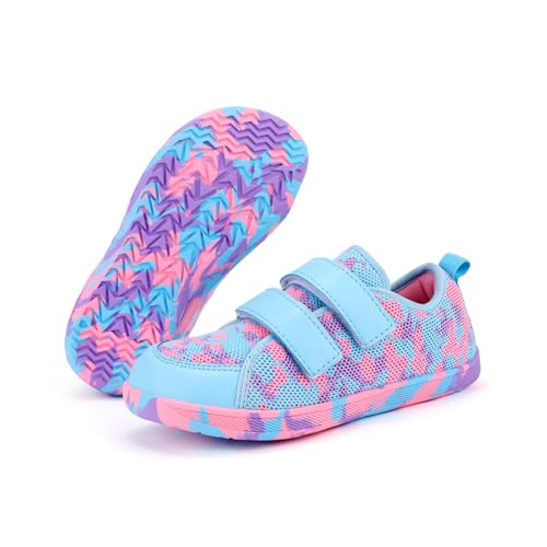 SECHRITE Kids Wide Barefoot Shoes Wide Toe Box Girls Boys Minimalist Sneakers | Zero Drop Sole | Splay Naturally Walking Running Shoes for Little/Big Kid