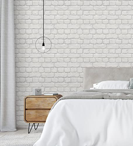 GAULAN 500006223 - Papel pintado imitación muro de ladrillo gris claro industrial con textura para pared salón dormitorio pasillo comedor - Muestra DIN A4