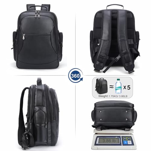 TIDING Full Grain Leather Backpack