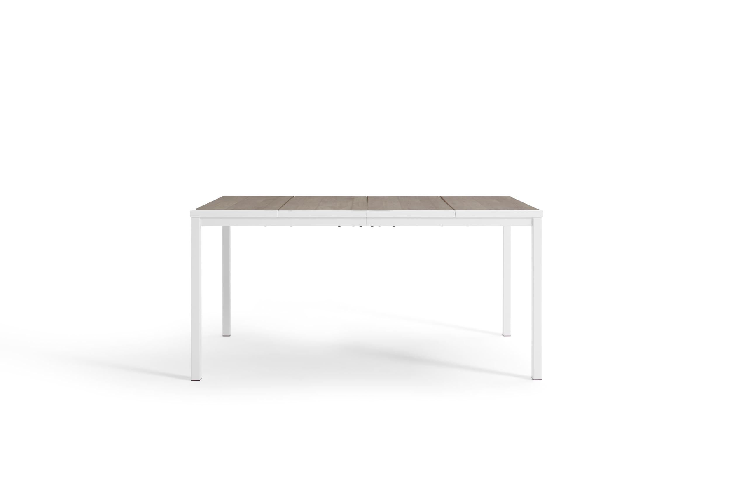 Keter Avon - Rechteckiger Esstisch für den Außenbereich, Garten, Terrasse, 159 x 95 x 75 cm, 6 Personen, Eschenholzdesign mit weißem Gestell, Polypropylen, uv-beständig und