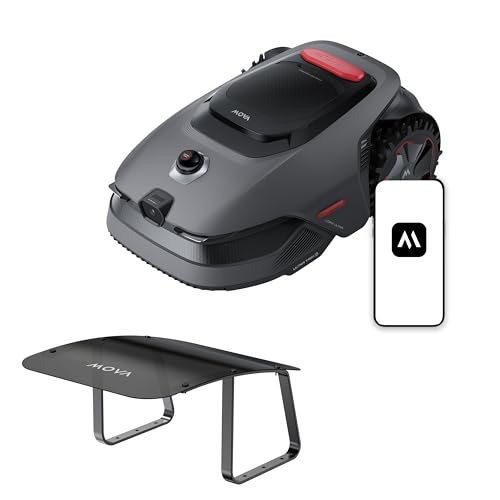 Image of MOVA LiDAX Ultra 1000 Robot Lawn Mower Wire Free with Garage for 1 /4 Acre, RTK-Free+360 3D LiDAR+AI Vision Mapping, Zero-Edge Cutting, Cutting Height 1.2 inch-3.9 inch, 45% Slope, 150 Managed Zones Dual Maps