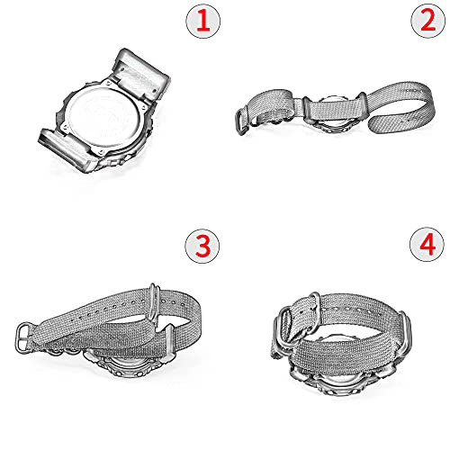 MCXGL Conversion RAF Nylon Strap +Adapters Replacement for Casio 16mm series watch band