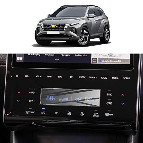 Image of Screen Protector Film for 2021 Tucson NX4 Navigation Display Anti Scratch Tempered Glass 9H Hardness HD Clear Anti-Explosion Hyundai GPS LCD Touch Screen Protector Foils (Aircondition)