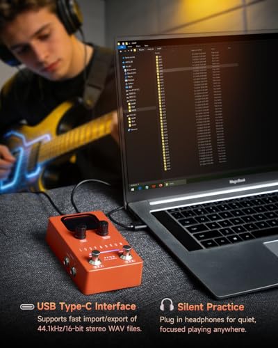 Image of FLAMMA FF03 Looper Pedal Drum Machine, Drum Looper Guitar Pedal with LED Indicators, 160 Min Recording, 121 Drum Grooves, 40 Loop Slots, Undo /Redo, Fade Out, Sync Mode, USB & Headphone Out