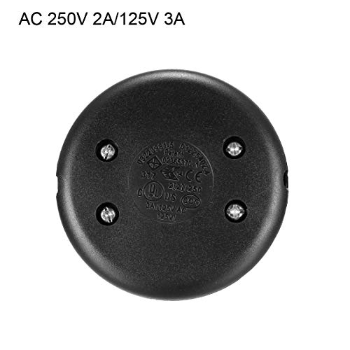 Uxcell Inline Latching Foot Pedal Push Button Switch, 250V 2A /125V 3A Round Lamp Light Foot Control On/Off Footswitch Black #TOP3