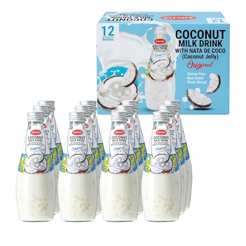VISVITA Coconut Milk Drink with Nata De Coco, Original | Refreshing Coconut Taste, High Fiber | Plant-Based, Non-GMO & Allergen-Free, 9.8 oz (12 Pack) (Same Exact Product, Just Different Packaging)
