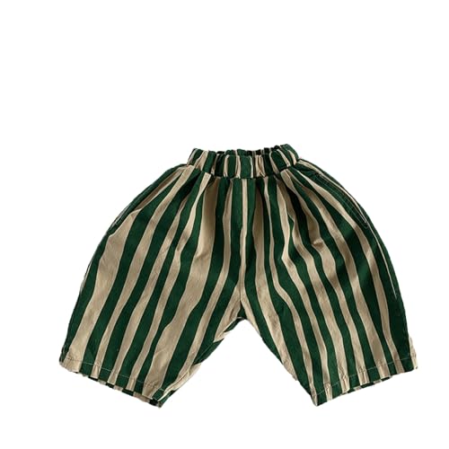Little Kids Cotton Bloomer Jogger Pants Toddler Boy Girl Striped Elastic Waistband Basic Harem Trousers 2-3 Years Green