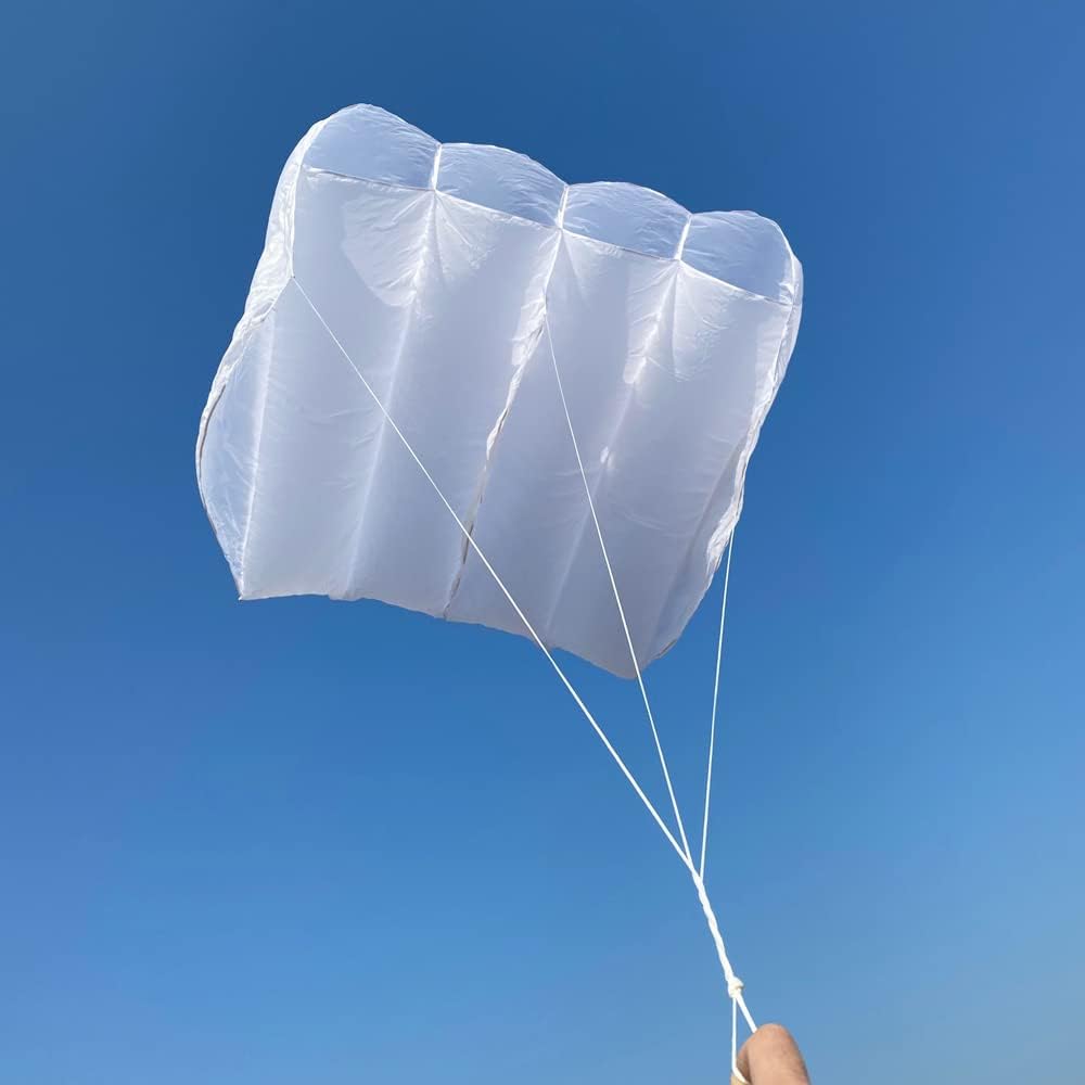 HFLY Kite New 4 Square Meters White Pilot Kite for Adults Soft Inflatable Ripstop Nylon Kite Easy to Fly