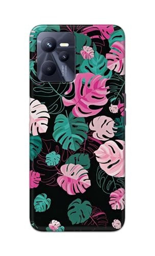 Image of Printed Hard Back Cover for Realme C35 Back Cover (Seamless Leaves) -190724(EA)