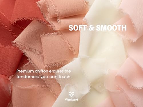 Vitalizart Chiffon Ribbon Mixed 9 Colours 1.5'' x 45 Yd, Fabric Silky Ribbons 9 Rolls 1.5'' x 5 Yd - Image 3