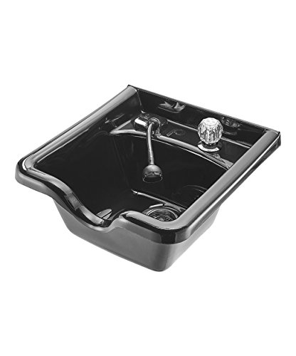 Pibbs Professional Salon Shampoo Bowl with Pibbs 562 Single-Handle Faucet, Mold Injected ABS Plastic, Includes All Installation Hardware, 19 Inches Long x 9 Inches Deep x 18.75 Inches Wide, PIB-5350