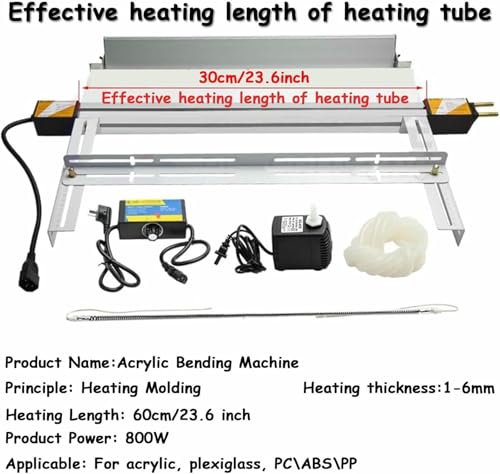 Dobladora de acrílico manual y calentador de tiras de plástico PVC con ajuste angular 5