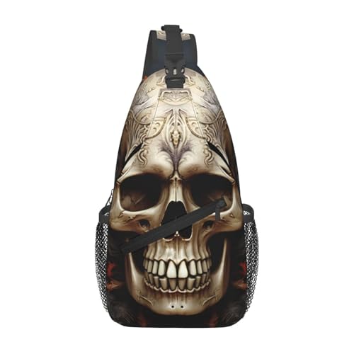 Bolso tipo Sling para hombres y mujeres con diseño de calaveras miniatura 1