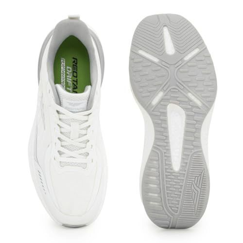 Image of Red Tape Men's Sneakers White Grey Textile Round Toe Lace-Up