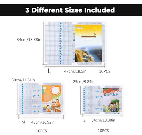 Image of Transparent Book Cover Film 30 Pcs | Self Adhesive Waterproof Book Binding Cover Sheets | Clear Book Cover Sticker for School Textbooks, Notebooks, Registers & Office Files | A4 A5 B5 Size Combo