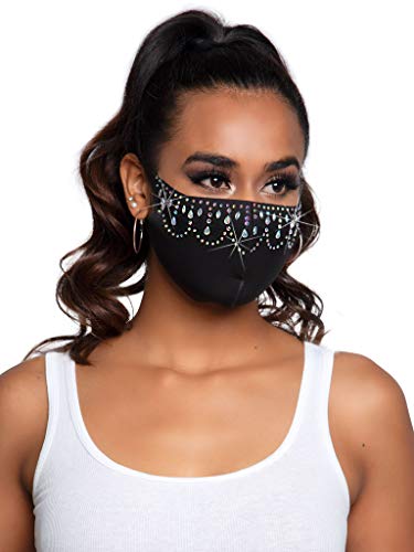 Leg Avenue Women's Rhinestone Fashionable Face Mask