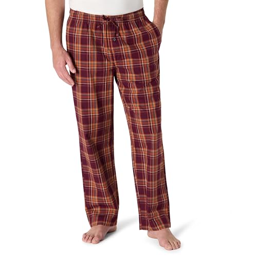 Image of Amazon Essentials Men's Cotton Poplin Straight-Fit Pajama Pants with Pockets, Elastic Waist, Drawstring