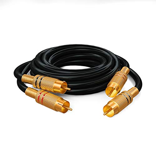 deleyCON 2,5m Cable de Audio Estéreo RCA HiFi - 2x Conectores Macho a 2x Machos - Conectores Metálicos Chapados en Oro para Receptor Cine en Casa Consola de Juegos Equipos de Música - imagen 4
