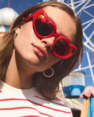 TYA Heart Shaped Sunglasses for Women Men Oversized Wrap Around Funky Rave LOVE Chunky Sun Glasses Fun Shades2