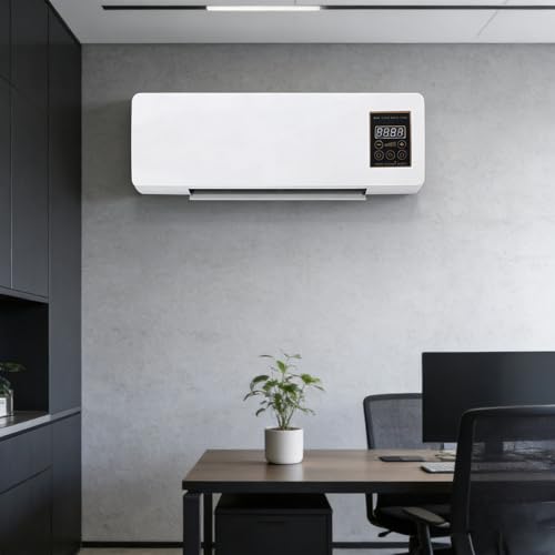Mini Wall Mounted Air Conditioner, 2 in 1 Heater and Fan Combo Ductless Ac Conditioners with Remote Control, Portable Evaporative Air Cooler for Bedroom Room Office
