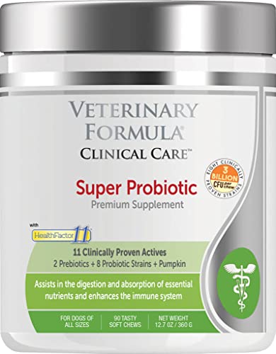 Veterinary Formula Clinical Care, Super Probiotic Premium Dog Supplement, 90 Soft Chews, White