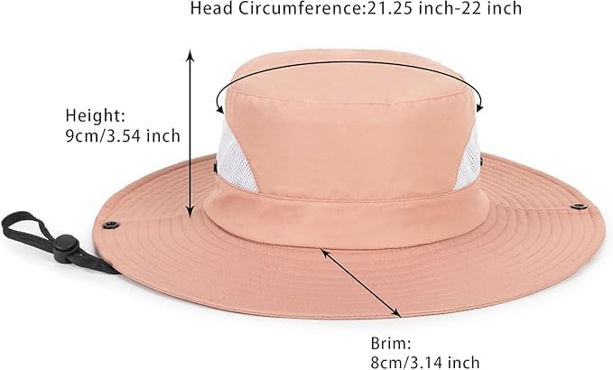 Kids-Summer-Sun-Hat - Wide-Brim UV-Protection Quick-Dry Beach-Bucket-Hat for Fishing Camping Travel (5-10 Years)