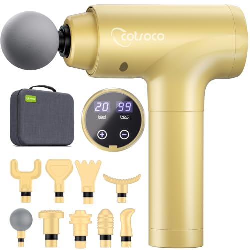 Image of cotsoco Massage Gun Deep Tissue, Muscle Massage Gun with 9 Attachment Heads 20 Speeds & Silent Brushless Motor for Pain Relief, Handheld Percussion Back Massager Gun,Gift for Mom /Dad