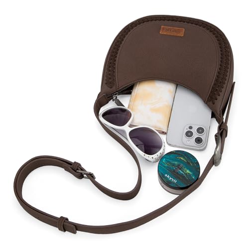 Image of Wrangler Crescent Shoulder Bag for Women Trendy Half Moon Bag Small Crossbody Purse and Handbags With Extension Strap | Trendy