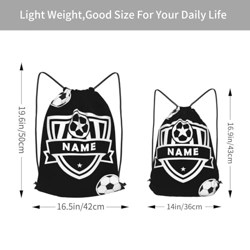 Custom Soccer Drawstring Bags: Sport Style with Text, Football Drawstring Bags for Team4
