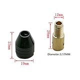  Bohrersets 2/2,3/3,17/5,0 mm Mini-Bohrfutter 0,3-3,2 mm Wellenvorrichtung für Elektromotor Bohrer Bohrfutteradapter Mikrobohrfutter Sechskant-3,17_mm