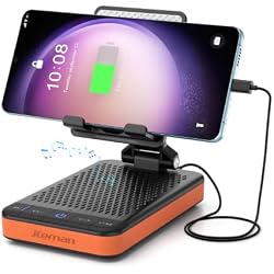 JTEMAN Bluetooth Speaker with Charging Phone Stand,Portable Foldable Slim | HD Sound Adjustable Phone Holder,Wireless Speaker Stand for iPhone/Android,Birthday Gifts for Men and Women Tech Gadgets